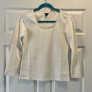 Ann Taylor Pearl Neckline Shirt